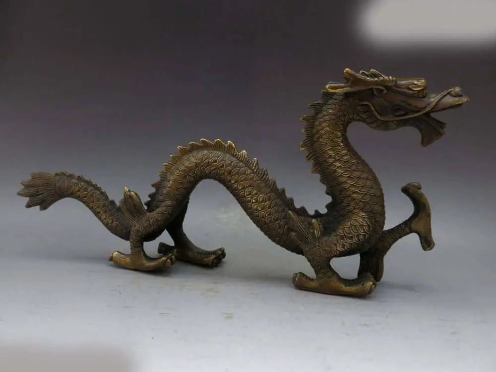 

DS 13" China brass copper fine Beautiful Dragon Sculpture Statue