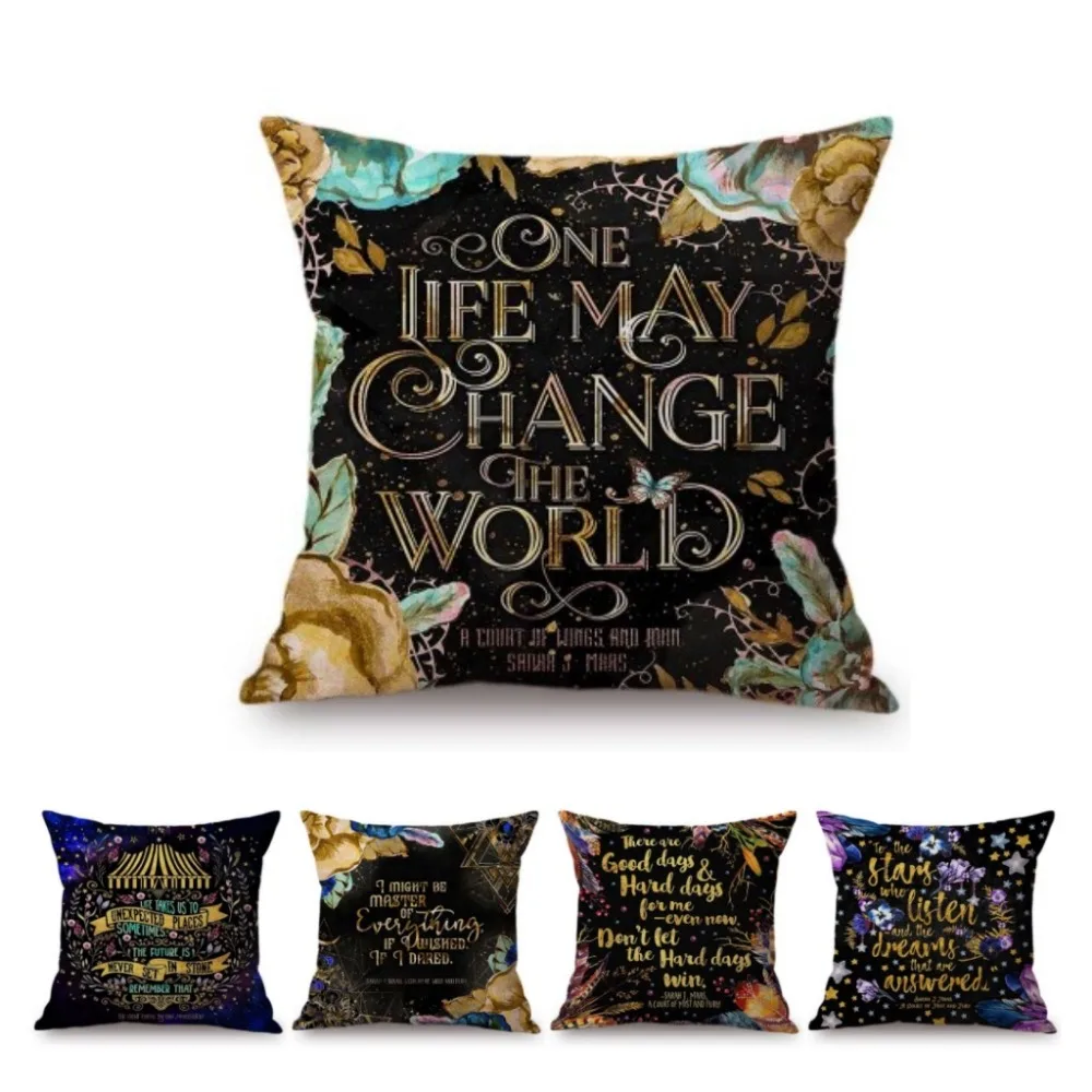 

Bookish Readig Book Classic Novels Art Quotes Letter Print Library Literary Sofa Throw Pillow Case Cotton Linen Cushion Cover