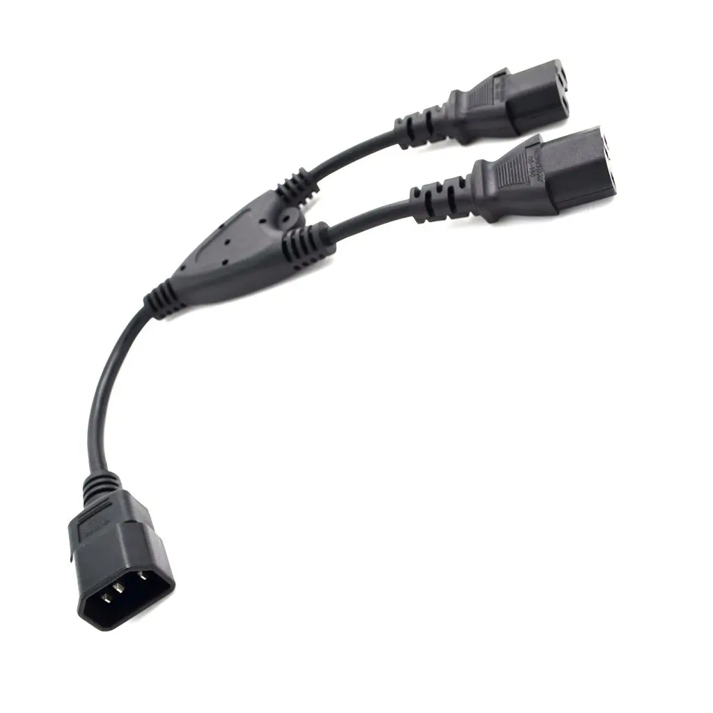 IEC 320 C14 штекер в 2xC15 Женский Y Тип кабель питания сплиттера 1 до 2 C14 конвертировать в двойной C15 Y Сплит удлинитель кабеля питания