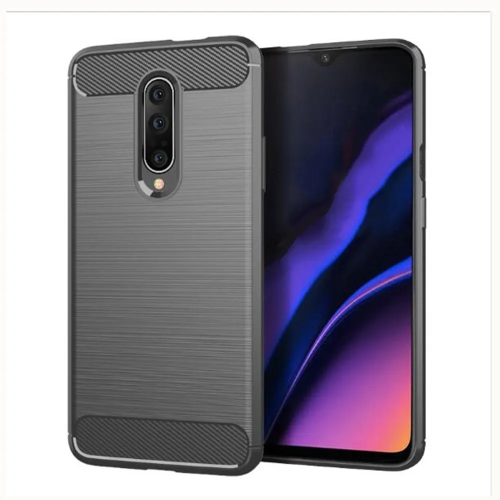Чехол из углеродного волокна для OnePlus 7 Pro резиновый силиконовый чехол телефона