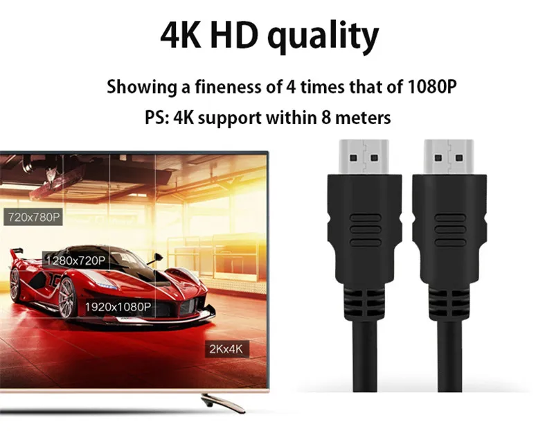 Кабель dvor HDMI 24k позолоченный 2,0 папа-папа 0,5 м 1 м 1,5 м 1,8 м 3 м 5 М 1080P 3D HDMI кабель для HDTV splitter switcher Cabel