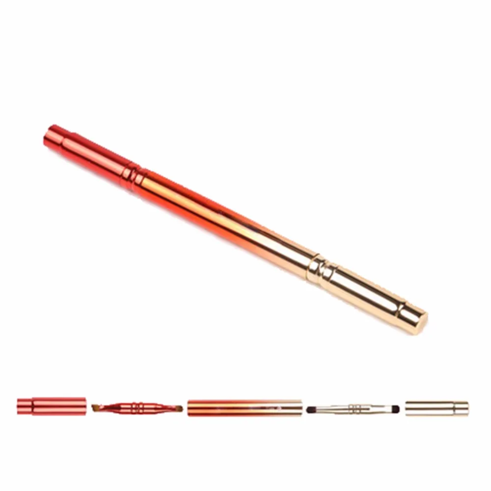 

Brand New 4 heads Multi-function Makeup Brush Retractable metal Eye Eyeshadow Make Up Brush Cosmetics Gold Adjustable Tool