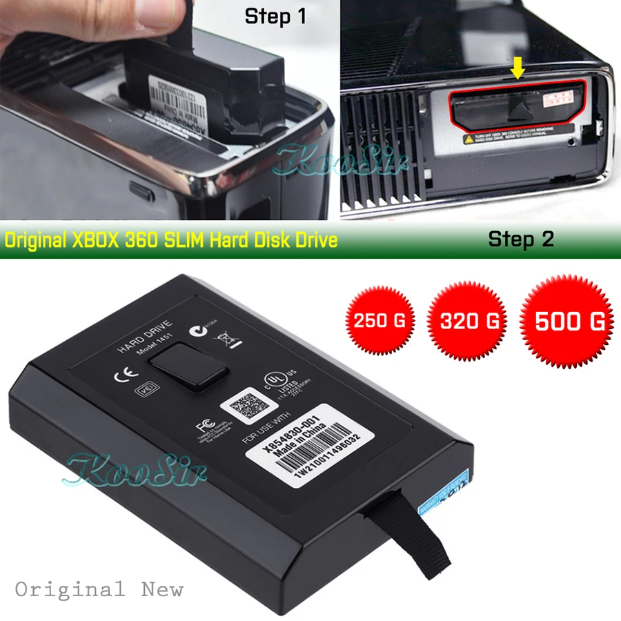 

Original New 250GB/320G/500GB Replacement HDD Hard Drive Disk for XBOX 360 SLIM E Console for Microsoft Xbox 360 S / E Consola