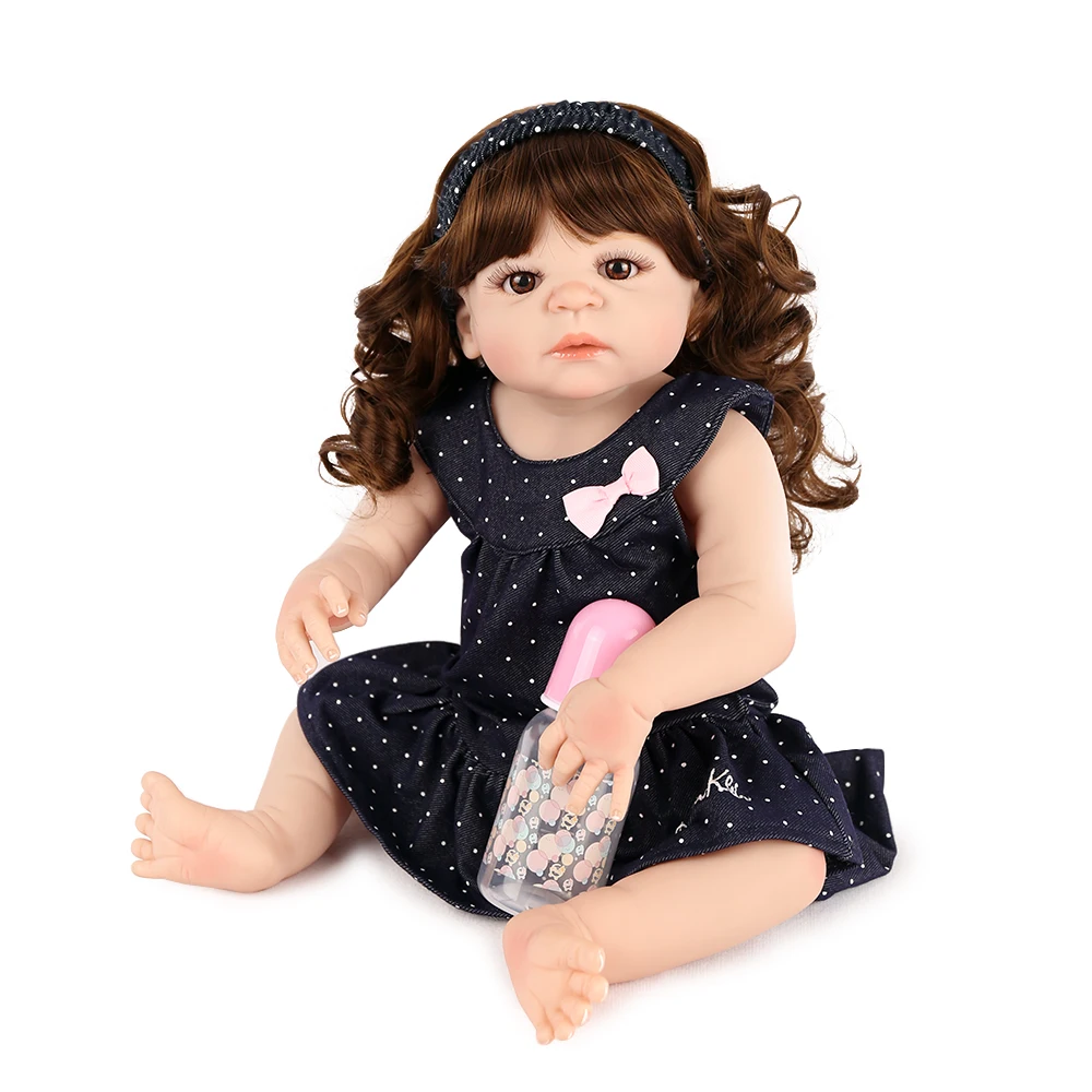 

weight 1.8kg 55cm silicone reborn baby dolls corpo vinyl dolls for girls baby play house toy 2019 Newest design bebes reborn