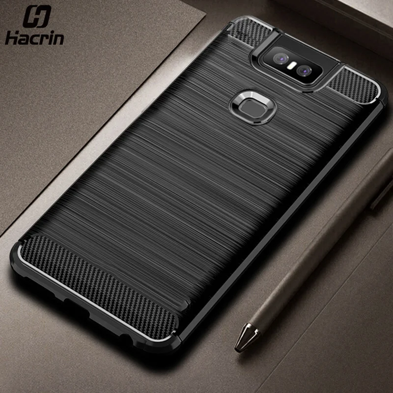 cheap Case for ASUS Zenfone 6 ZS630KL Case Shockproof Bumper Carbon Fiber Cover Soft Silicone Case for ASUS Zenfone 6 ZS630KL Cover