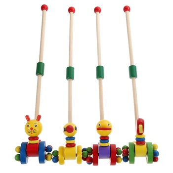 

Cute Cartoon Baby Coagent Toddler Child Putting Animals Wooden Puzzle Trolley