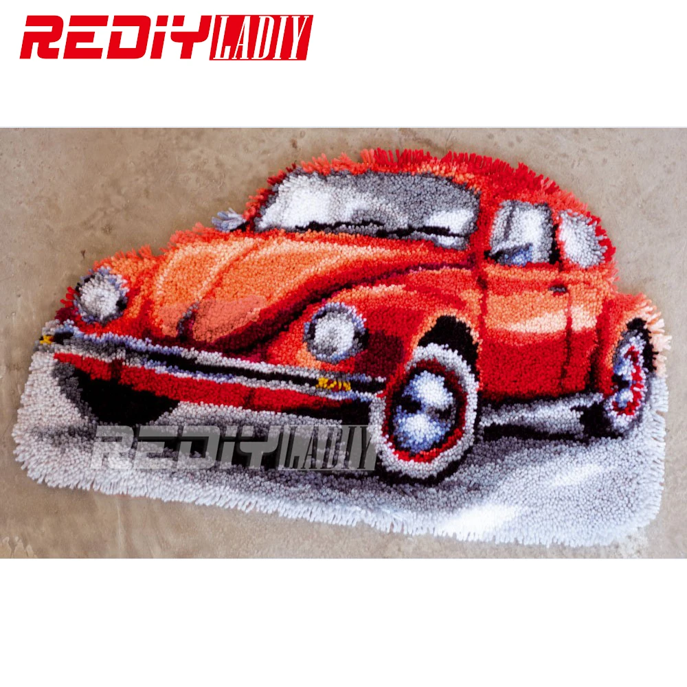 New Hot Latch Hook Rug Kits Diy Needlework Unfinished Crocheting Rug Yarn Cushion Mat Embroidery Carpet Rug Red Car Home Decor Rug Anti Slip Mat Rug Latch Hook Kitsrugged Tablet Aliexpress