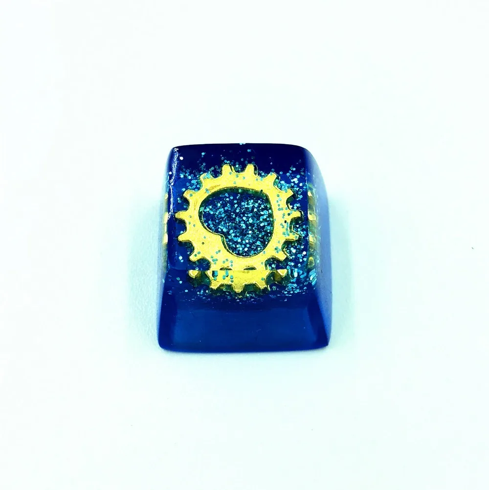 

Handmade Thick Resin Keycap Keycaps The Heart Of The Ocean Blue & Yellow Backlit Key Cap For Cherry MX Mechanical Keyboard