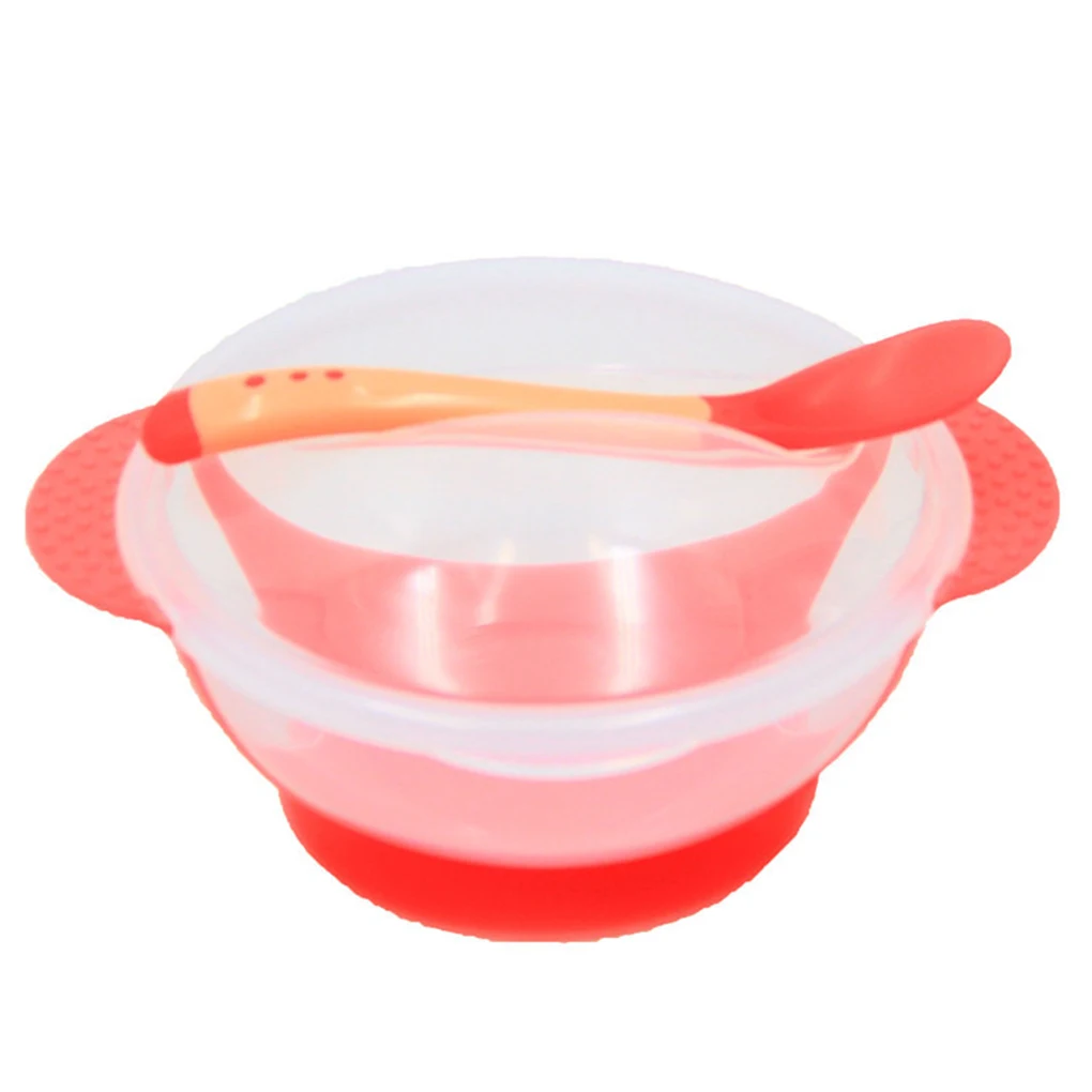 Temperature Sensing Feeding Spoon Child Tableware Food Bowl Learning Dishes Service Plate/Tray Suction Cup Baby Dinnerware Set Temperature Sensing Feeding Spoon Child Tableware Food Bowl Learning Dishes Service Plate/Tray Suction Cup Baby Dinnerware Set