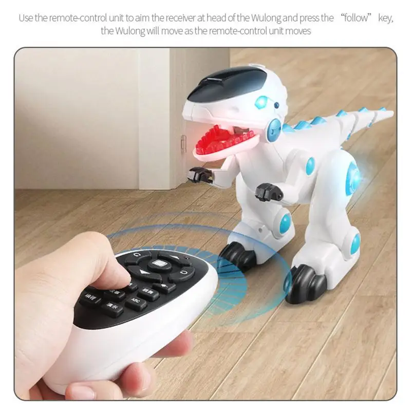 Smart Robot Dinosaur Follow Spray RC Dinosaur Robots Toys Singing And Dancing Storytelling English Learning RC Robot kids toys