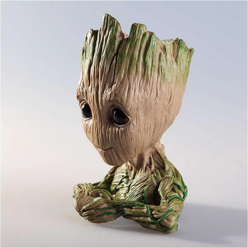 New Guardians of The Galaxy Avengers Action Figure Model Toy Baby Tree Flowerpot Man Phoneholder Macetero Pen Planter Flower Pot