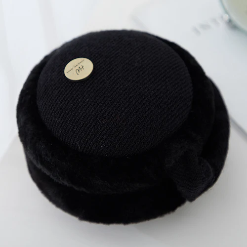 Earmuffs Women Solid Plush Plus Velvet Elegant Warm Winter Womens Ear Korean Style All-match Kawaii Trendy Earmuff Simple Daily - Цвет: style 2 black