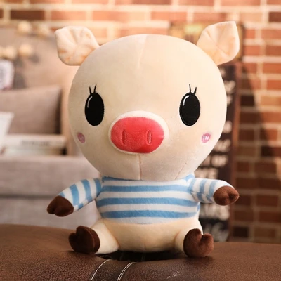 Dorimytrader Funny Cartoon Big Head Pig Plush Toy Giant Stuffed Anime Piggy Doll Creative Pillow for Kids Gift Deco 31inch 80cm