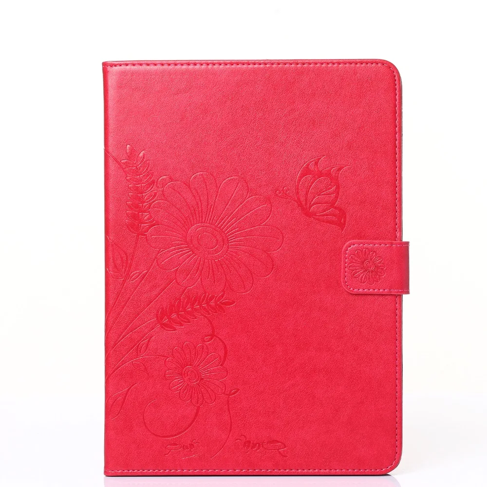 Luxury Cute Cartoon Flower Butterfly Leather Flip Fundas Case For Coque Samsung Galaxy Tab S2 S 2 9.7