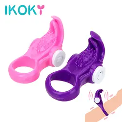 IKOKY вибратор кольца Задержка эякуляции взрослые секс игрушки для мужчин клитор стимуляция кольцо для пениса, вибратор мужской целомудрия