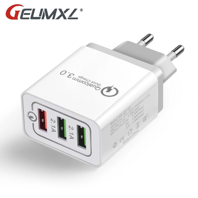 

3 Ports Quick Charger QC 3.0 12V 1.5A USB Charger For iphone XS Max XR 8 7 Plus for Samsung Huawei Xiaomi Fast Charger QC3.0