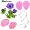 Anemone Flower Petal & Leaf &Cutter Silicone Mold Fondant Mould Cake Decorating Tools Chocolate Gumpaste,Sugarcraft Mold CS217 ► Photo 1/4