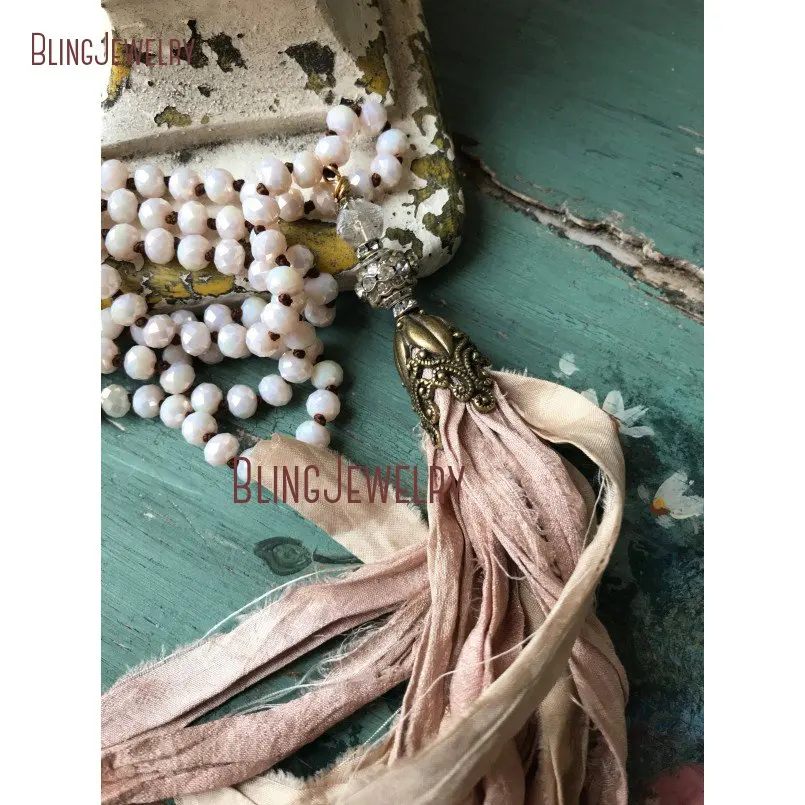Романтический потертый Boho Шелковое Сари ювелирное изделие с бриллиантами уникальный аксессуар модный подарок забавные ювелирные изделия NM15564