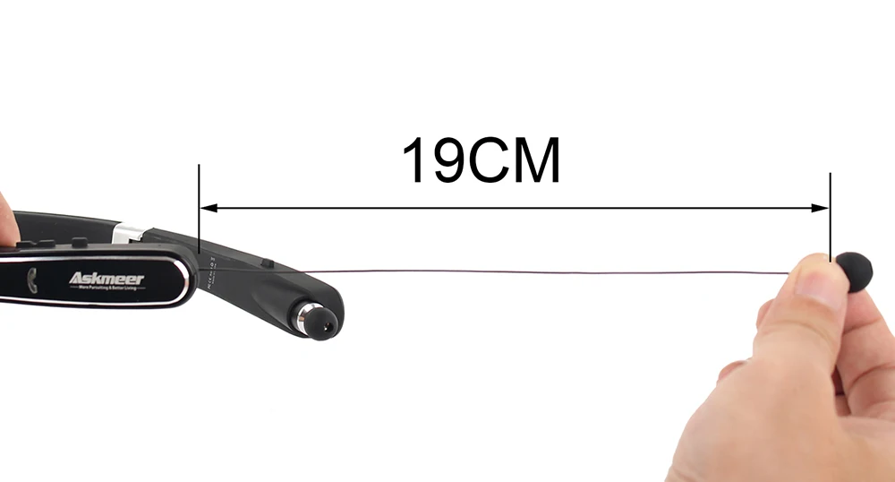 Askmeer Sports Bluetooth Earphone Neckband Earbuds Headset Wireless Handsfree Foldable Headphones with Mic for iPhone Xiaomi (7)