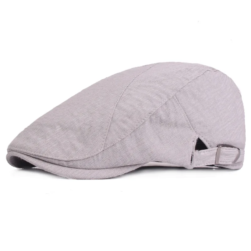 

Female Berets Hat Bone 2 Colors Men Spring Summer Solid Chapeau Unisex Cotton Flat Caps Women Adjustable Newsboy Cap