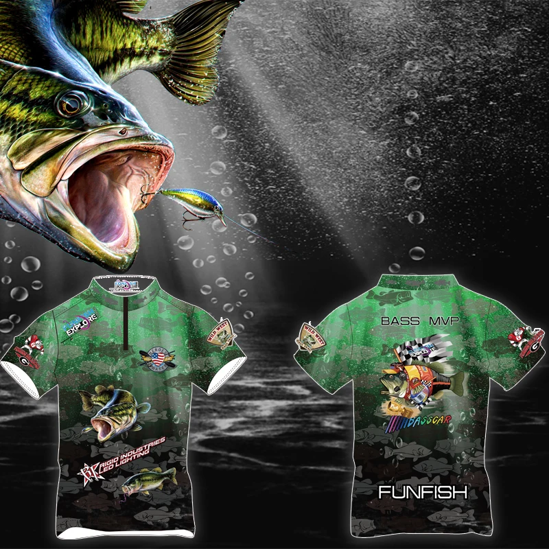 FUNFISH одежда для рыбалки большой размер L XL XXL 3XL4XL летняя футболка с короткими рукавами с защитой от УФ-лучей дышащая быстросохнущая одежда