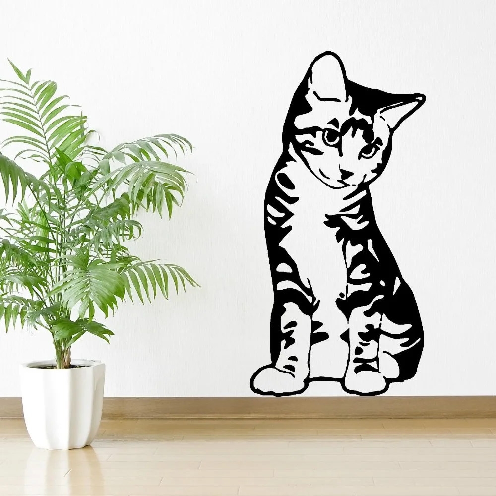 Buy KITTEN CAT FELINE PET SEATED SITTING Vinyl wall