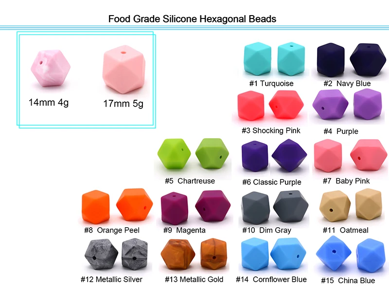 Разноцветные многогранные геометрические многоугольные бусины, 17 мм, BPA Free, мягкие силиконовые бусины для прорезывания зубов