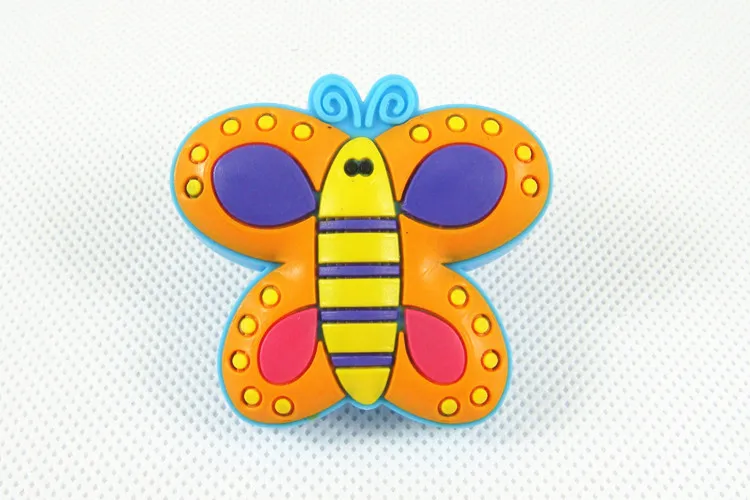 Butterfly 1х детский шкаф для хранения ручки мягкие резиновые мультфильм ящик Шкаф Дверь детской комнаты ручки ручка - Цвет: Butterfly