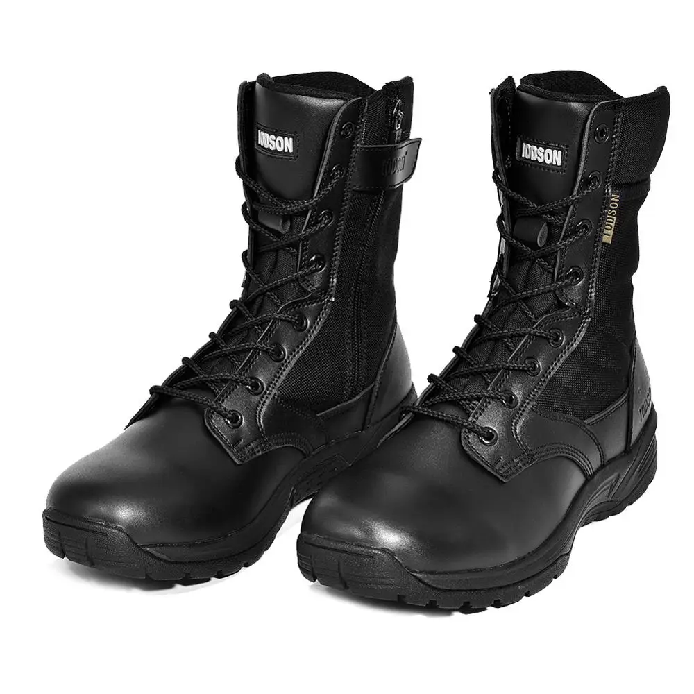 IODSON High Quality Men's Shoes Military Leather Boots Air-permeable Men's Robot Leather Snow Boots in Autumn and Winter