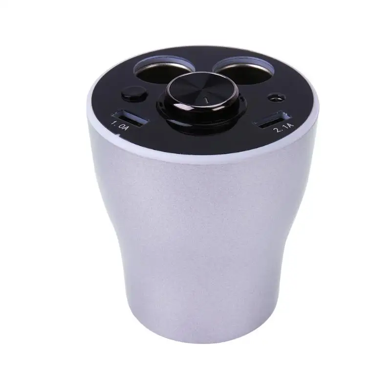 Blutooth Dual USB DC 12 V-24 V Cup-образный Многофункциональный прикуриватель USB Автомобильное зарядное устройство для телефона IPad gps автомобильный Стайлинг 3 цвета - Название цвета: Gray