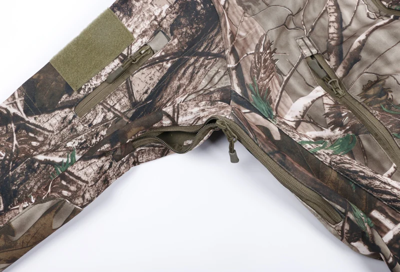 Externo de Pele de Tubarão Esporte com Capuz para Caça Jaqueta Militar Camuflagem Masculina Impermeável Tactical Revestimento Macio Uso Tad 25 Esporte e Lazer
