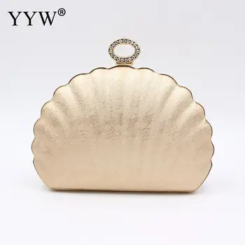 

Champagne Shell Evening Clutches Finger Ring Large Evening Party Bags Clutches Wedding And Party Bag For Women New Clutch Bag