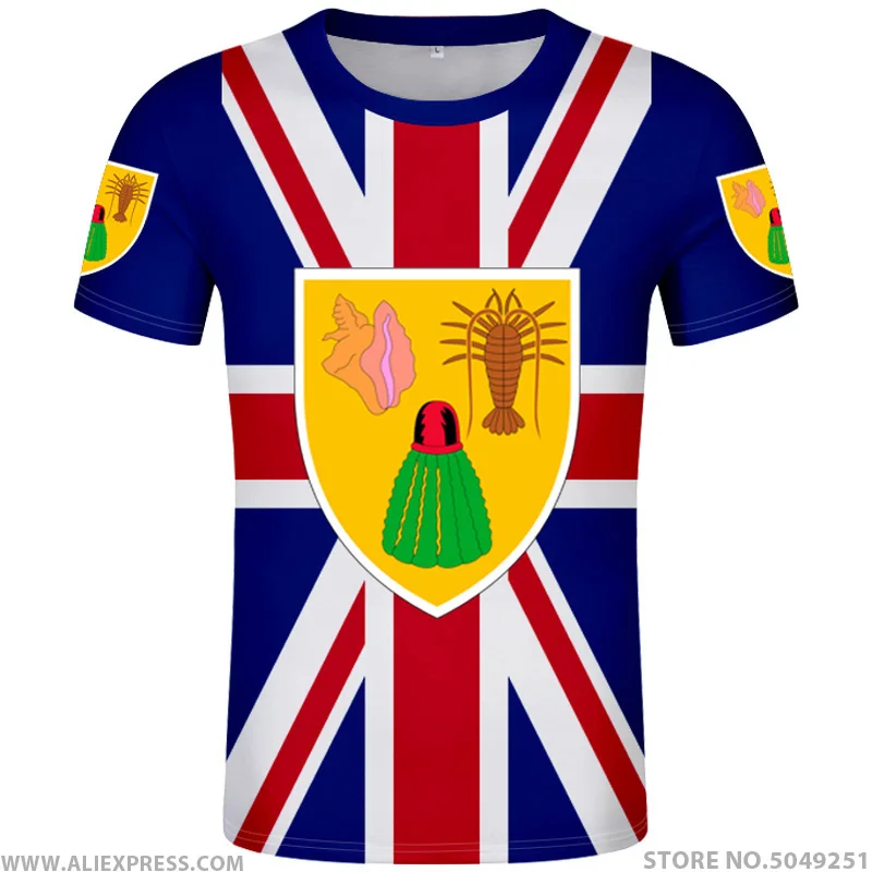

TURKS AND CAICOS ISLANDS t shirt diy free custom made name number tca T-Shirt nation flag tc country college print photo clothes