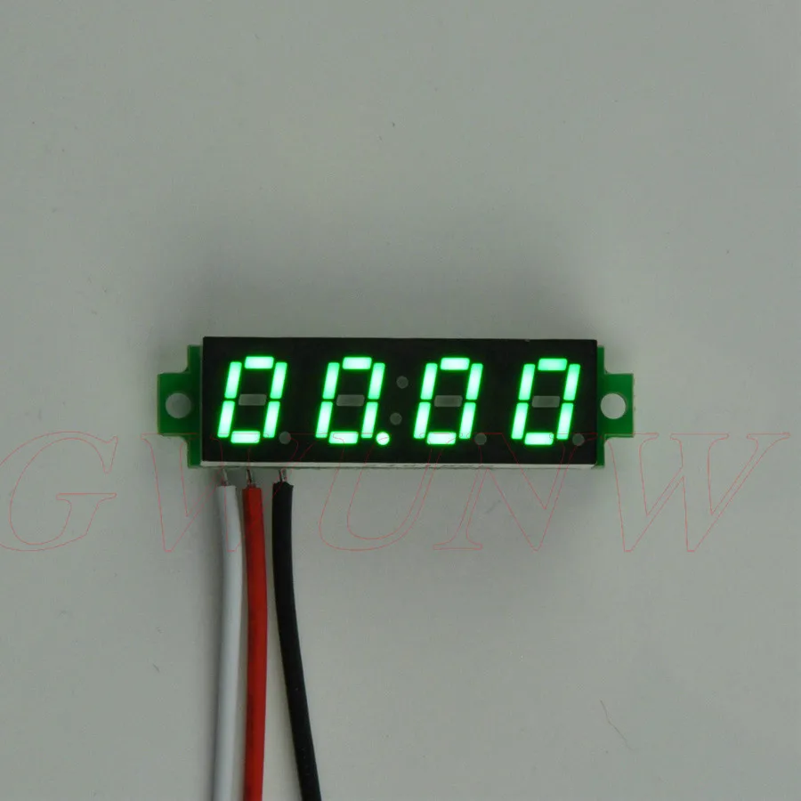 GWUNW BY428V 0,28 дюйма 4 бит микро Вольтметр постоянного тока 0-99,99 в(100 в) тестер напряжения метр - Цвет: Зеленый