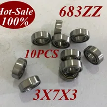 10 шт. низкий шумный 683zz 683z 683-zz 3x7x3 3*7*3 радиальный подшипник микро миниатюрный Малый подшипник, подшипник двигателя