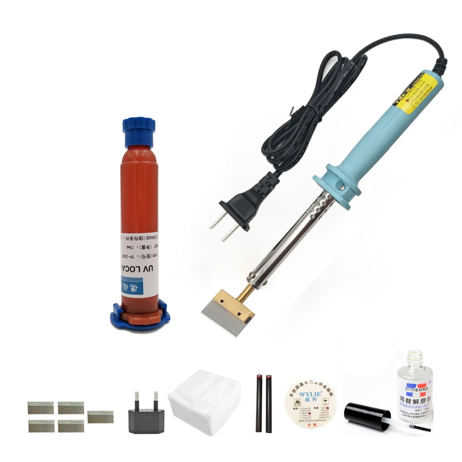 

TP-2500 10ml UV glue Optical Clear Adhesive dispergator + solder iron Hot Blade Decal Remover glue LCD touch screen repair