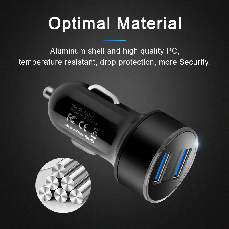 Rocketek مصغرة المزدوج USB شاحن سيارة 3.1A 5 V شاشة الكريستال السائل العالمي الهاتف سيارة-شاحن هواتف xiaomi سامسونج S8 فون X 8 زائد اللوحي Rocketek مصغرة المزدوج USB شاحن سيارة 3.1A 5 V شاشة الكريستال السائل العالمي الهاتف سيارة-شاحن هواتف xiaomi سامسونج S8 فون X 8 زائد اللوحي
