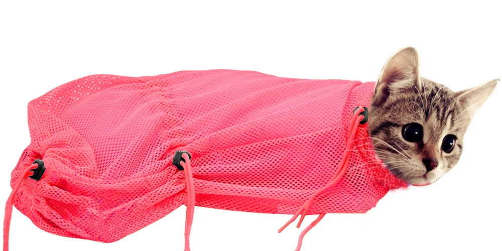 New Mesh Cat Grooming Bathing Bag No Scratching Biting Restraint for Bathing Nail Trimming Injecting Examing New Mesh Cat Grooming Bathing Bag No Scratching Biting Restraint for Bathing Nail Trimming Injecting Examing
