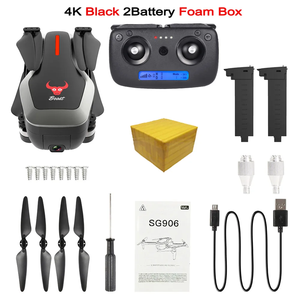 SG906 gps 5G wifi FPV RC Дрон 4K бесщеточный селфи Дрон с камерой HD RC Квадрокоптер складной Дрон VS Visuo XS816 F11 Дрон - Цвет: 4K 2BAT FB B