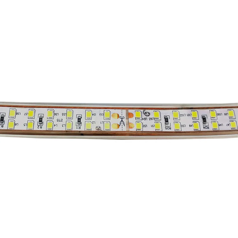 AC 220 вольт светодиодные полосы лампа 2835 180 LED/m 208 led/m Двухрядные трубки IP67