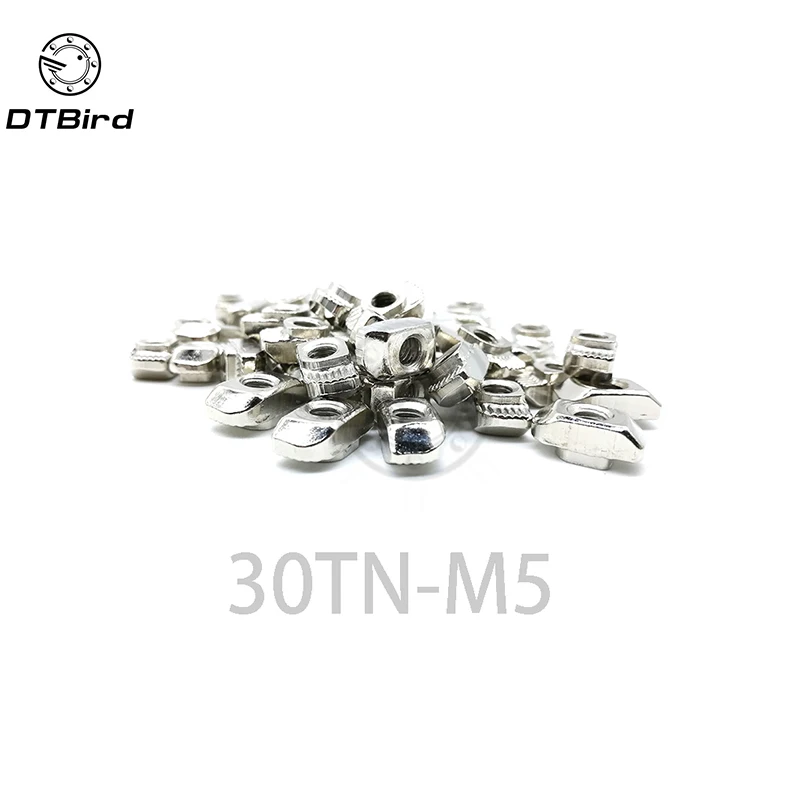 T nut Hammer Head Nut M5 Connector Nickel Plated for 30 series Slot Groove 8 M4 M5 M6 Aluminium