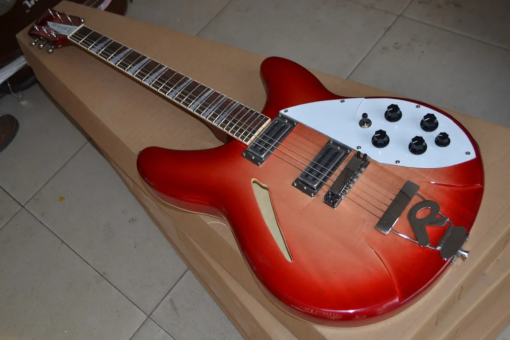 

selling model Cherry Sunburst Rick 6 strings 360 model Free shipping