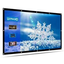 HENZIN Projector Screen Thicken Foldable 120 inch 16:9 Matt White Front Rear Portable Projection Screen for Home Outdoor Theater excelvan 150 inch 16 9 collapsible pvc hd portable home and outdoor use projector screen with hanging hole for front projection