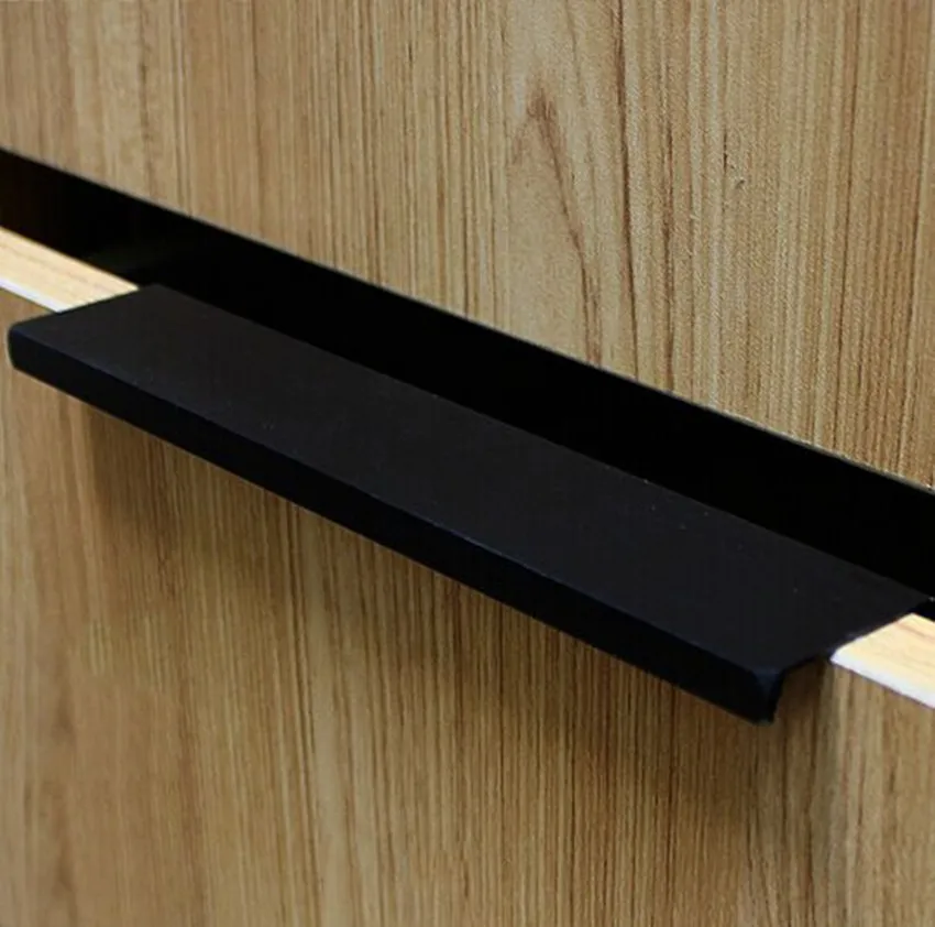 96MM 128MM 160MM Modern simple cabinet door edge sealing handles antique black drawer dresser hide pull knob 5\