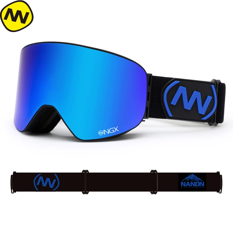 NANDN, лыжные очки для мужчин и женщин, двойные линзы, UV400, противотуманные, для катания на лыжах, снежные очки, для взрослых, для катания на лыжах, сноуборде, очки
