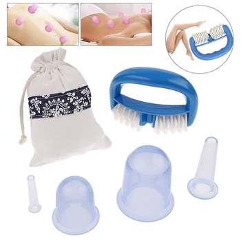 

Manual Suction Massage Cups Therapy Set Silicone Anti Cellulite Cup Vacuum Massage Cups Body Pain Relief Massage Roller