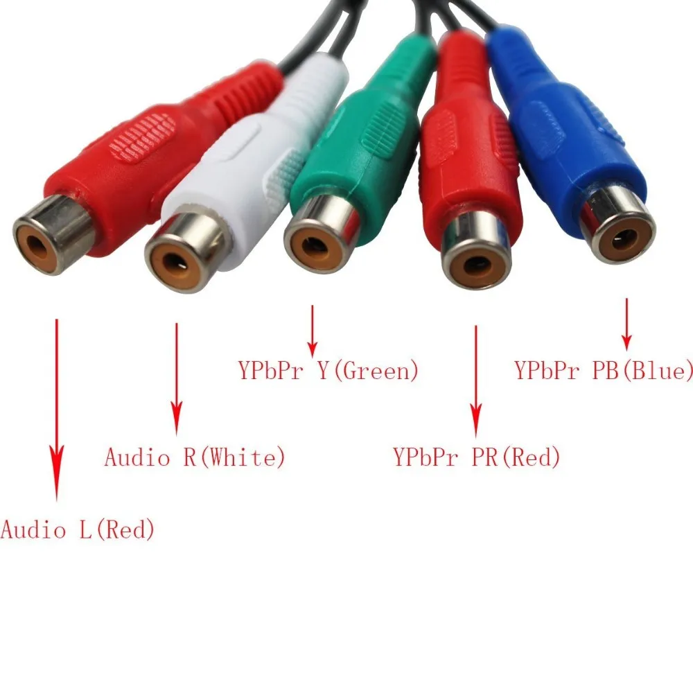 YPBPR видео конвертер мультимедийного интерфейса высокой четкости с HDMI Порты и разъёмы Вход Ypbpr и аудио Выход HDMI Ypbpr для ТВ коробка VHS и VCR DVD