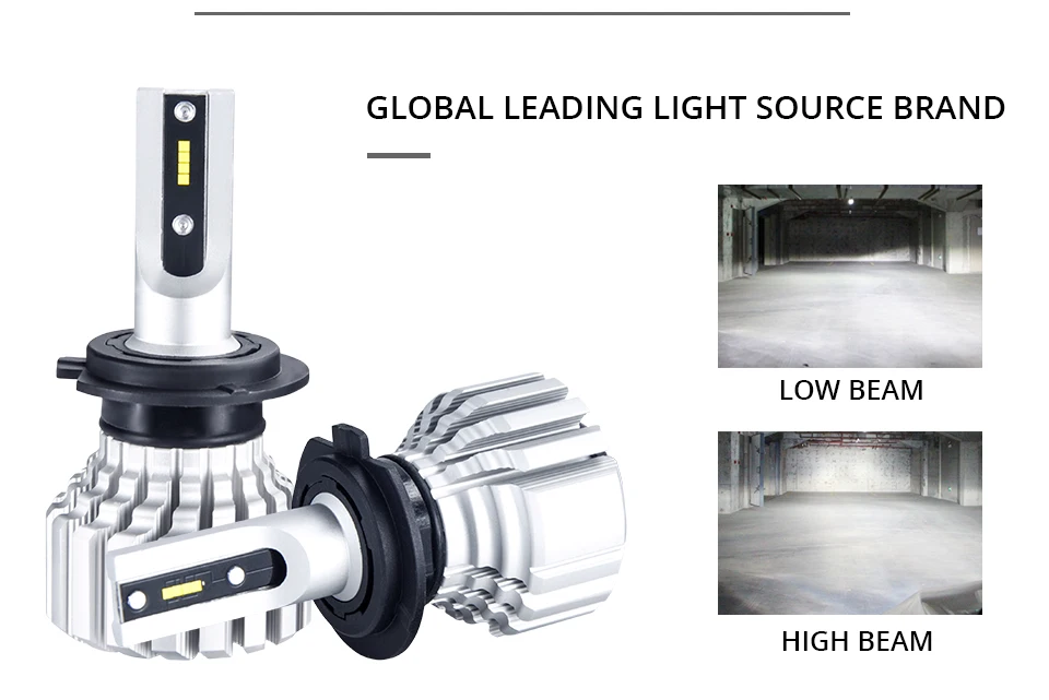 AcooSun H4 H7 Led Bulb Car Headlight Fanless H11 9006 9005 10000LM H15 12V 72W luces Led para auto H1 bombillas Led Canbus Lamp (5)