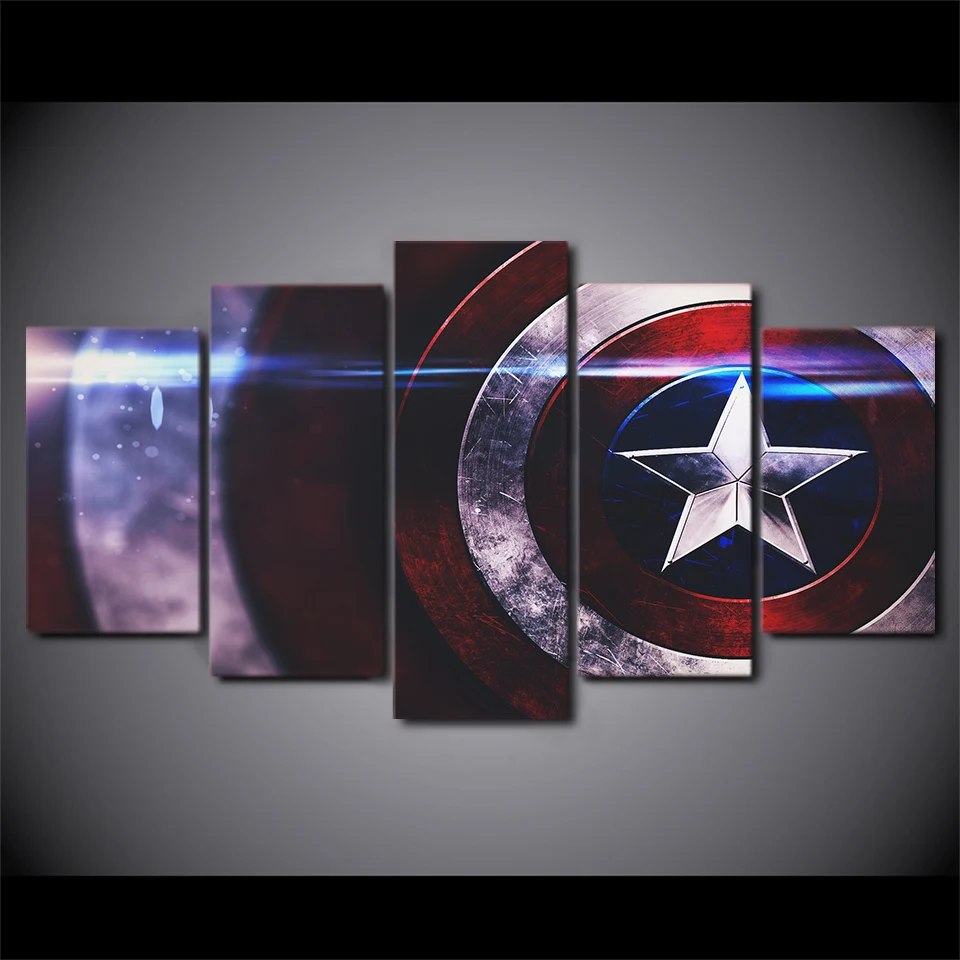 HD Printed Captain America Shield painting Canvas Print room decor