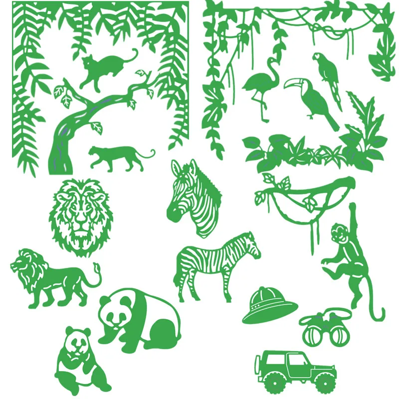 

Animals Lion Panda Zebra Monkey and Forest Metal Cutting Dies Stencils for Scrapbooking Embossing Die Cards Making New 2019